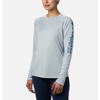 Columbia PFG Tidal II Long Sleeve, Sudaderas Grises Azules Para Mujer | 149806-EKT